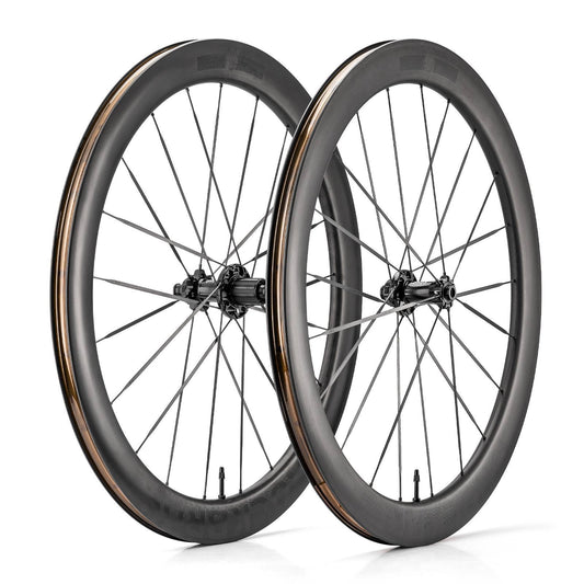 T700 Carbon Wheelset 55mm Disc Brake Thru Axle Wheel Set for Road Bike Including Vacuum Tire Cushions ROCKBROS