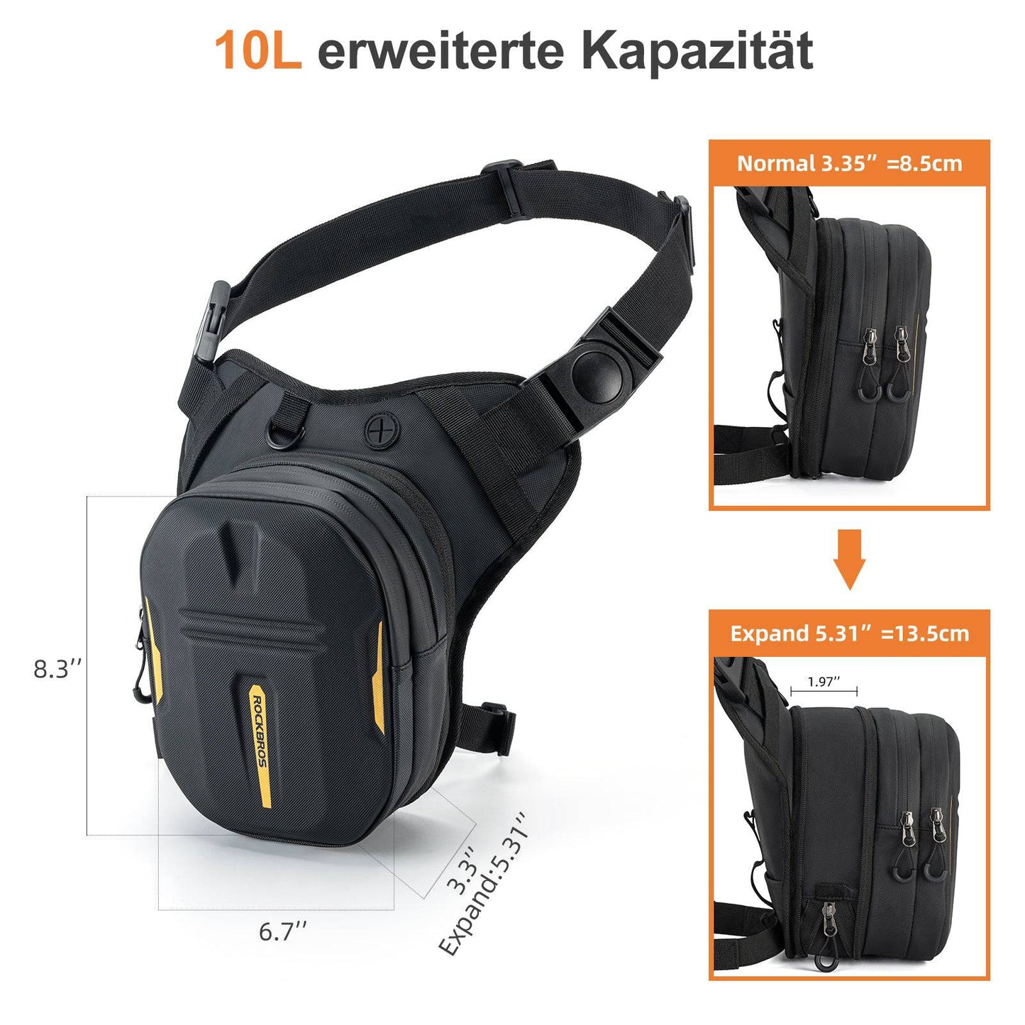 Tank bag with magnetic backrest, motorcycle leg bag with shoulder strap, ROCKBROS