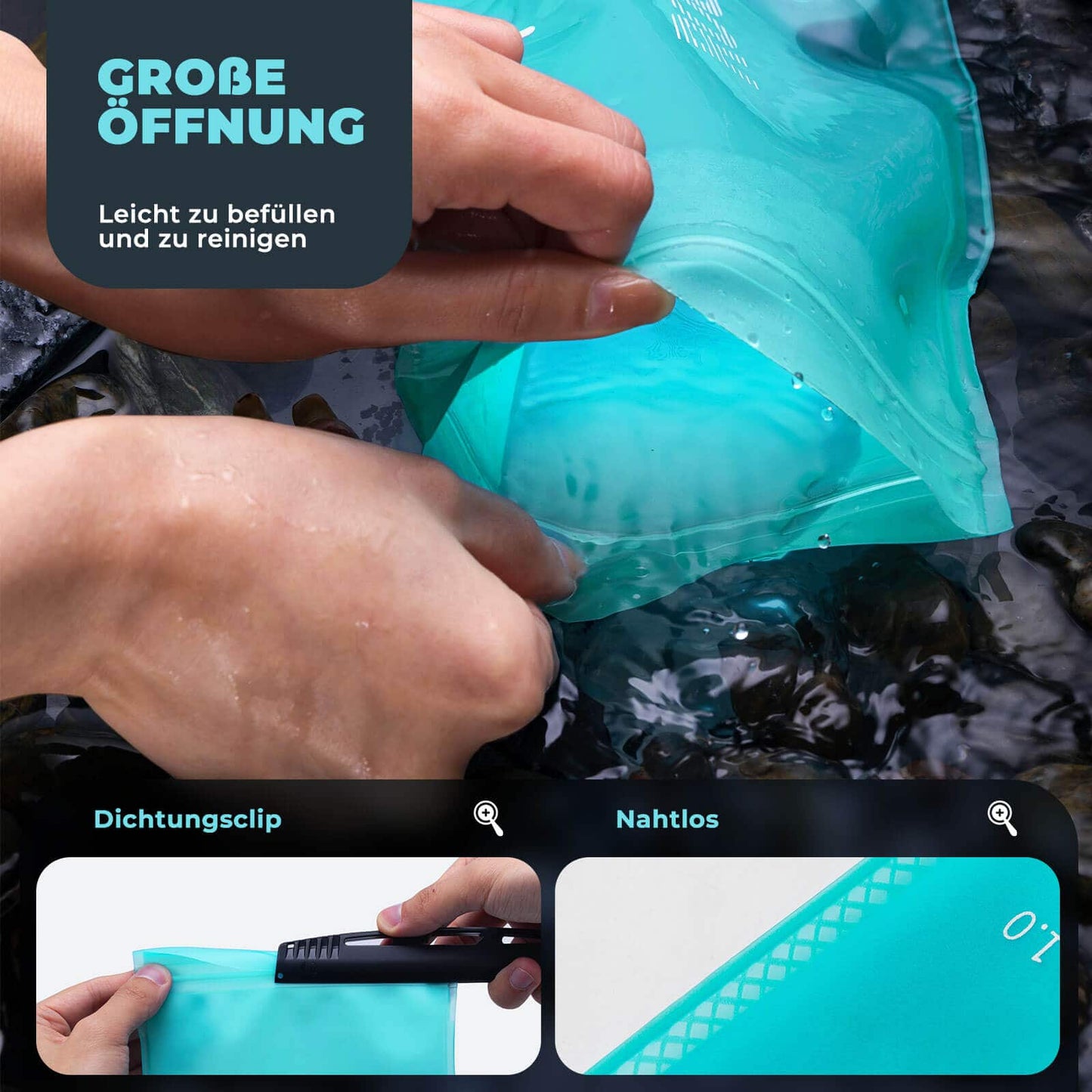 2L hydration bladder with drinking tube, lightweight TPU water bladder, ROCKBROS