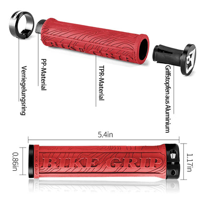 Ultra-lightweight rubber bicycle grips with aluminum lock-on design by ROCKBROS