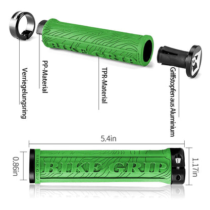 Ultra-lightweight rubber bicycle grips with aluminum lock-on design by ROCKBROS