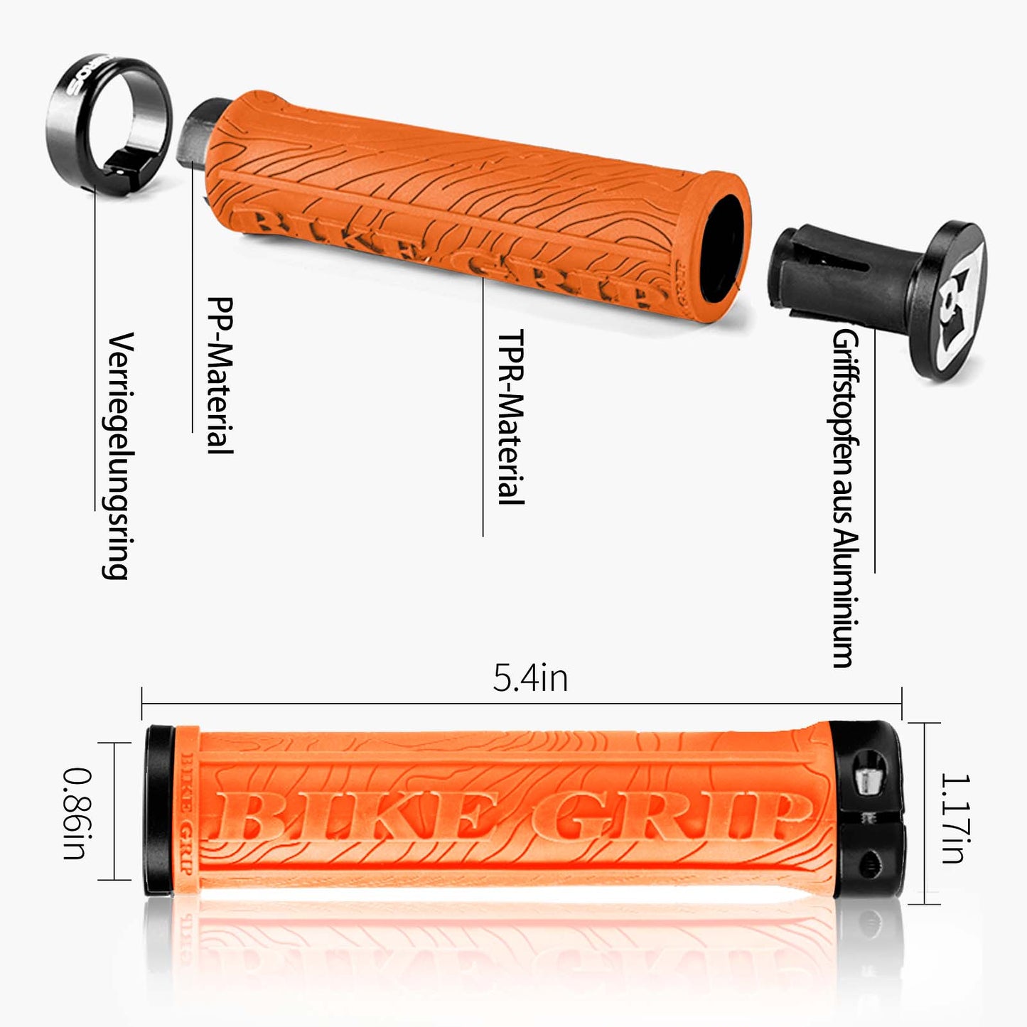Ultra-lightweight rubber bicycle grips with aluminum lock-on design by ROCKBROS