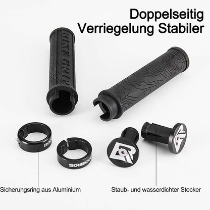 Ultra-lightweight rubber bicycle grips with aluminum lock-on design by ROCKBROS