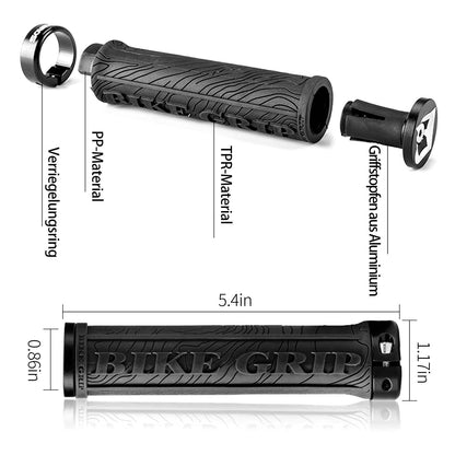 Ultra-lightweight rubber bicycle grips with aluminum lock-on design by ROCKBROS