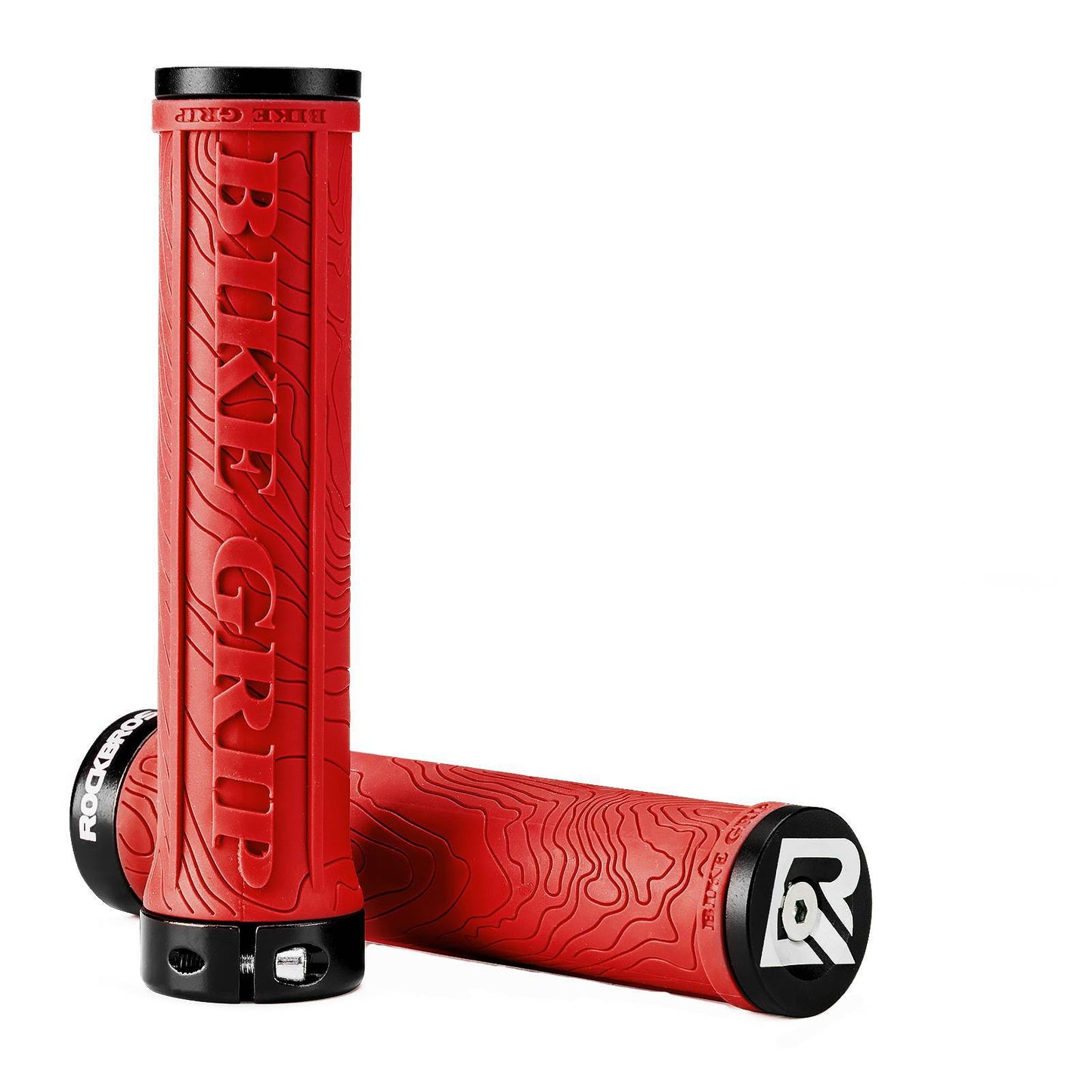 Ultra-lightweight rubber bicycle grips with aluminum lock-on design by ROCKBROS