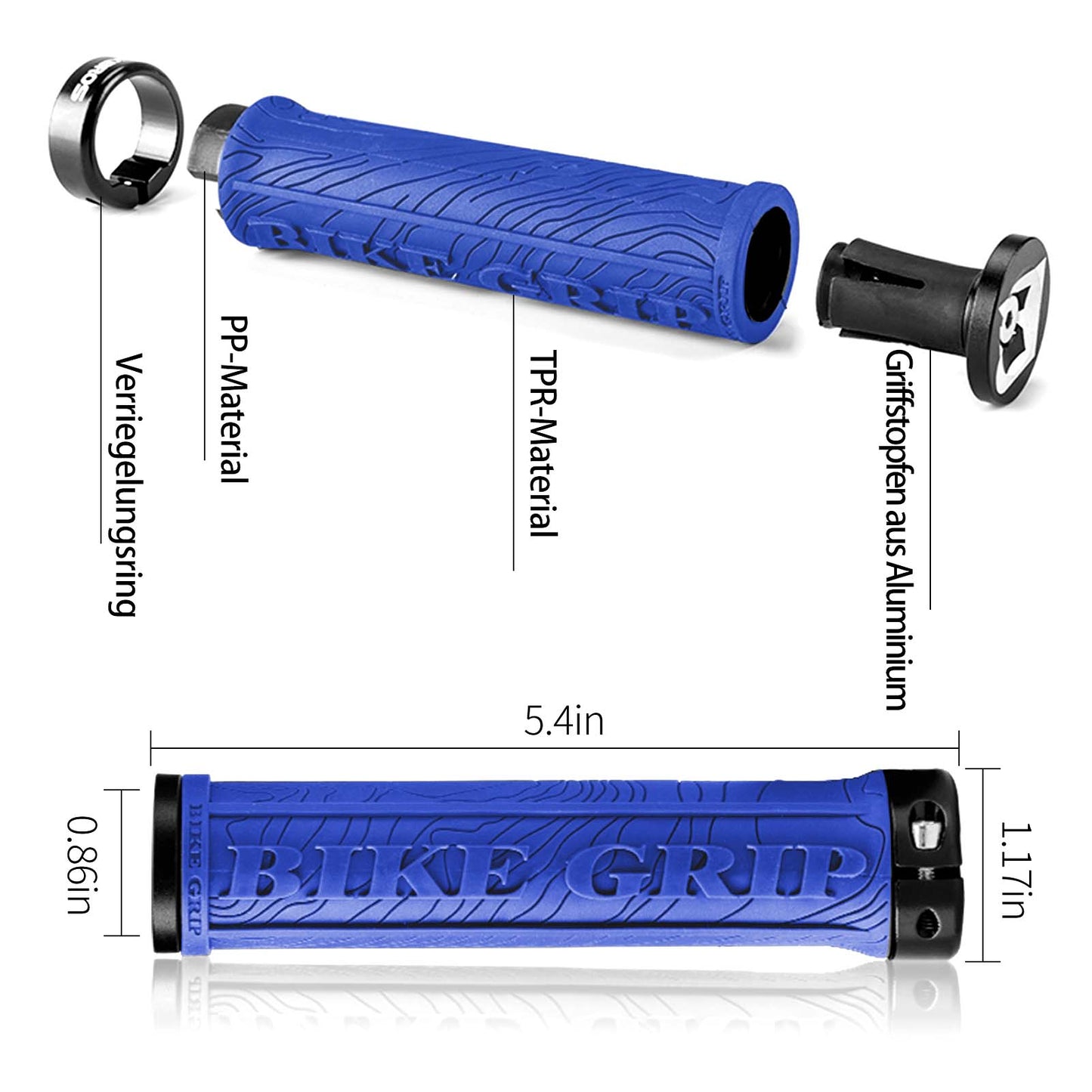Ultra-lightweight rubber bicycle grips with aluminum lock-on design by ROCKBROS