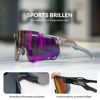 ROCKBROS Ultraleichte und Selbsttönende Fahrradbrille (UV400)