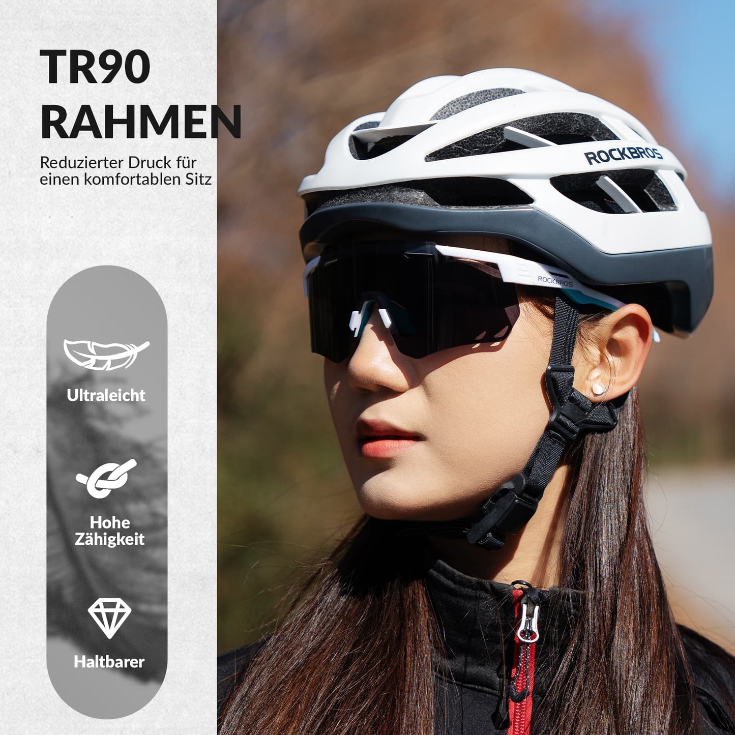 Ultralight cycling glasses, photochromic sunglasses with UV400 protection, ROCKBROS