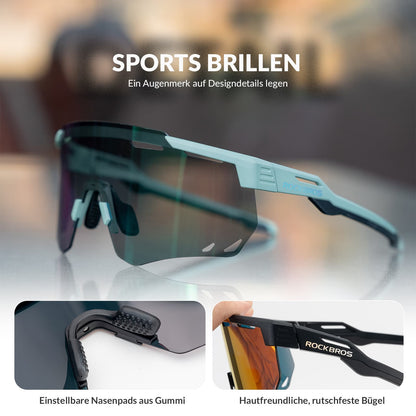 ROCKBROS Ultraleichte und Selbsttönende Fahrradbrille (UV400)