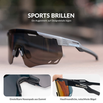 ROCKBROS Ultraleichte und Selbsttönende Fahrradbrille (UV400)