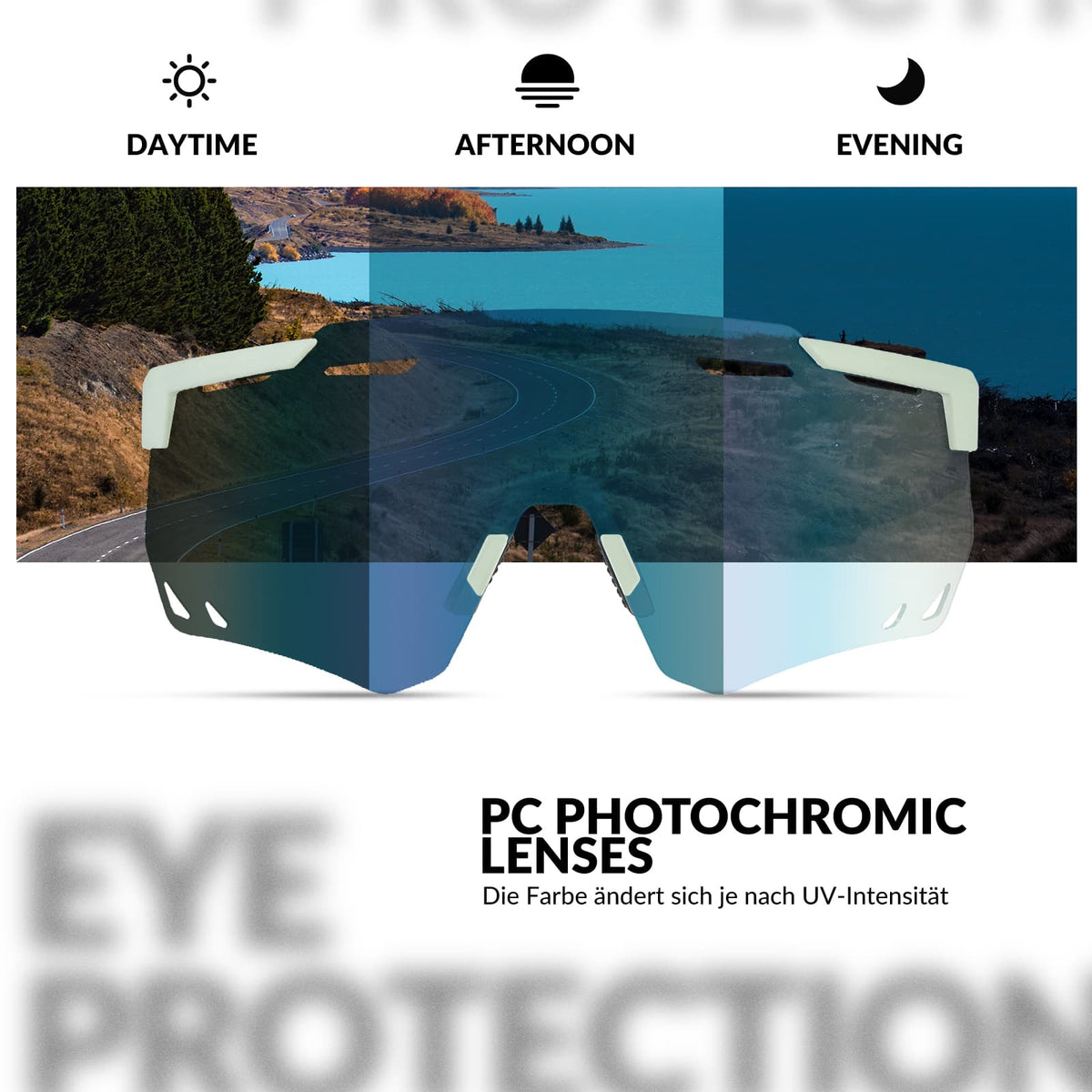 ROCKBROS Ultraleichte und Selbsttönende Fahrradbrille (UV400)