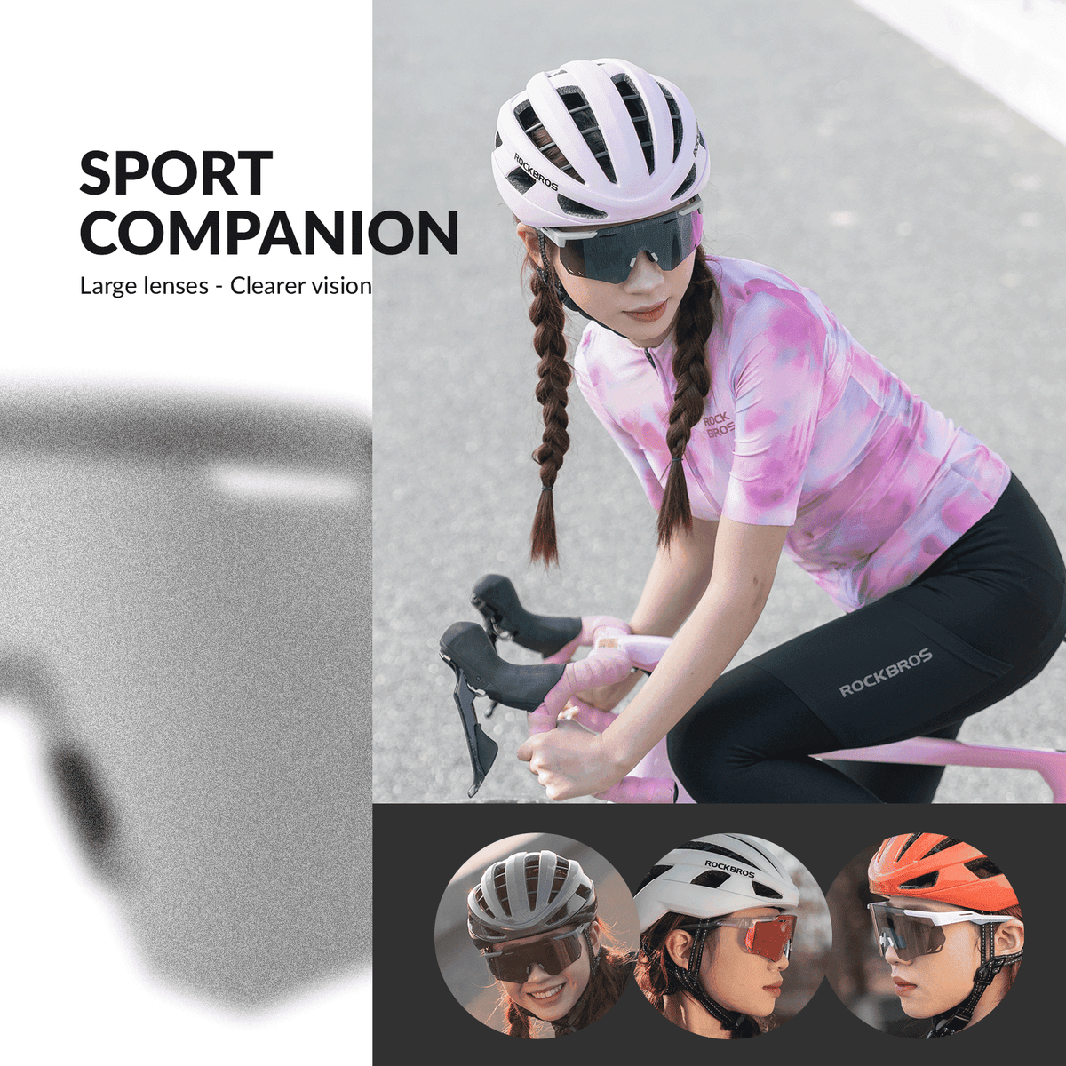 ROCKBROS Ultraleichte und Selbsttönende Fahrradbrille (UV400)