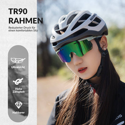 ROCKBROS Ultraleichte und Selbsttönende Fahrradbrille (UV400)