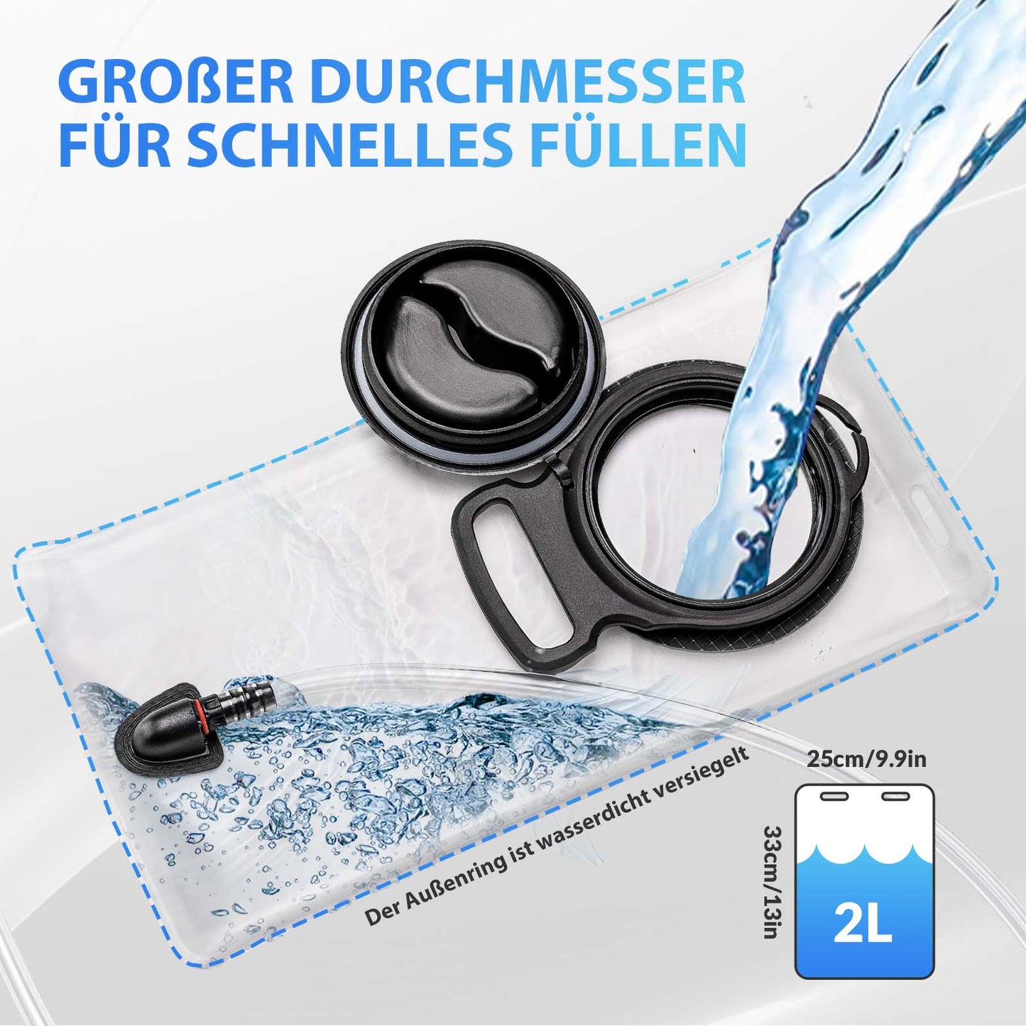 Ultralight hydration bladder backpack, bicycle backpack with hydration system, 2L, ROCKBROS