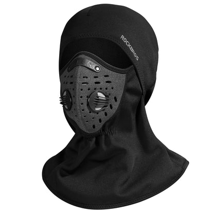 Warm balaclava, winter fleece neck warmer with breath filter, ROCKBROS