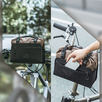 Waterproof handlebar bag, detachable bicycle basket, approx. 5.5L, ROCKBROS