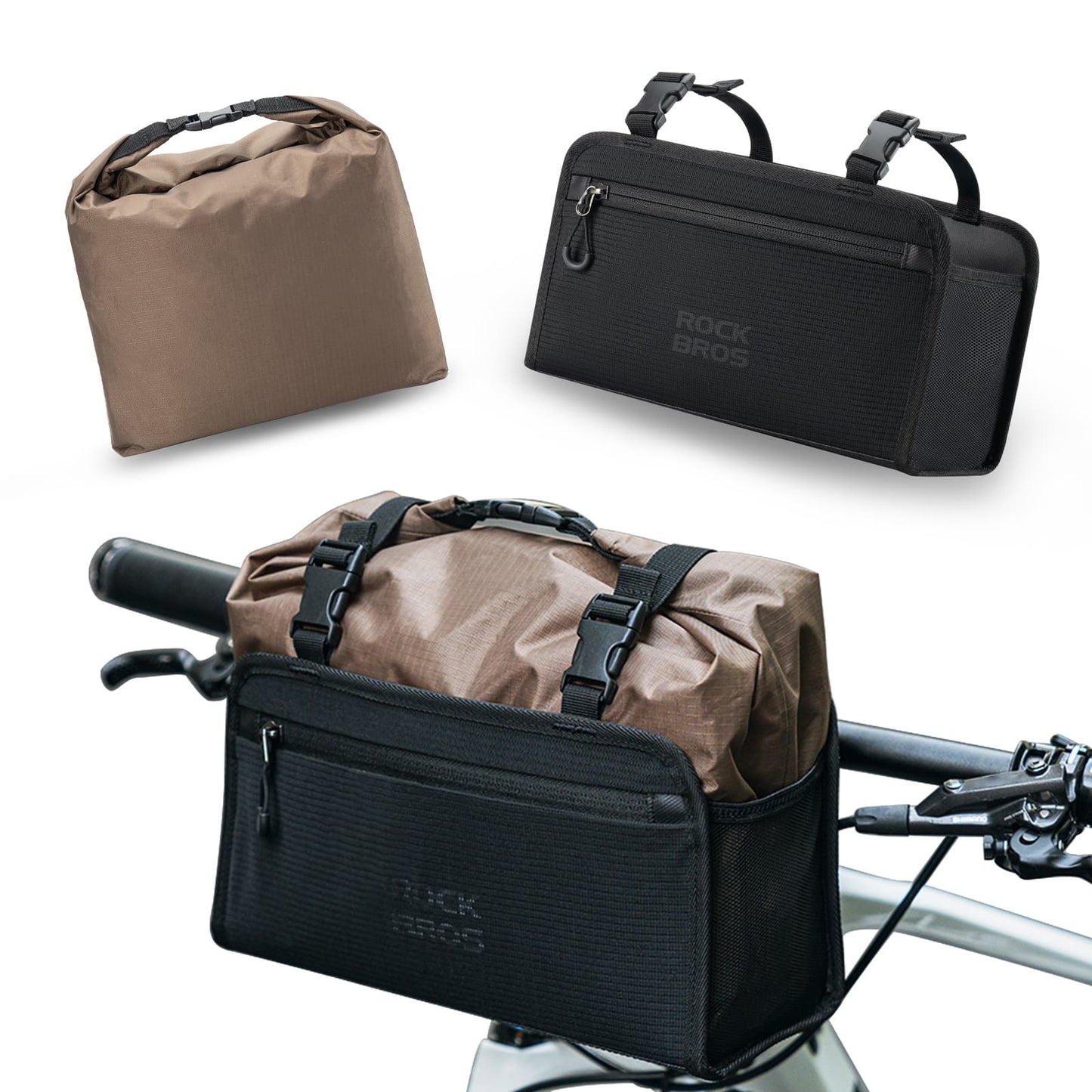 Waterproof handlebar bag, detachable bicycle basket, approx. 5.5L, ROCKBROS