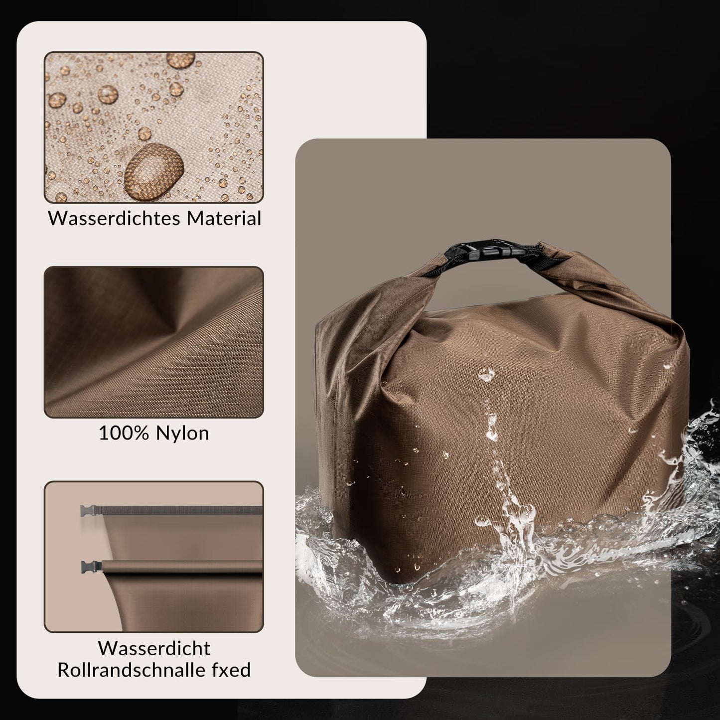 Waterproof handlebar bag, detachable bicycle basket, approx. 5.5L, ROCKBROS