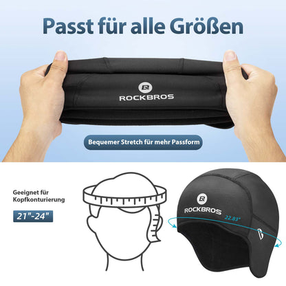 Winter cycling cap, windproof helmet cap with eyeglass holes, ROCKBROS