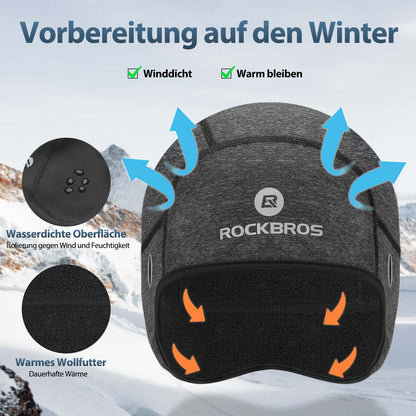 Winter cycling cap, windproof helmet cap with eyeglass holes, ROCKBROS