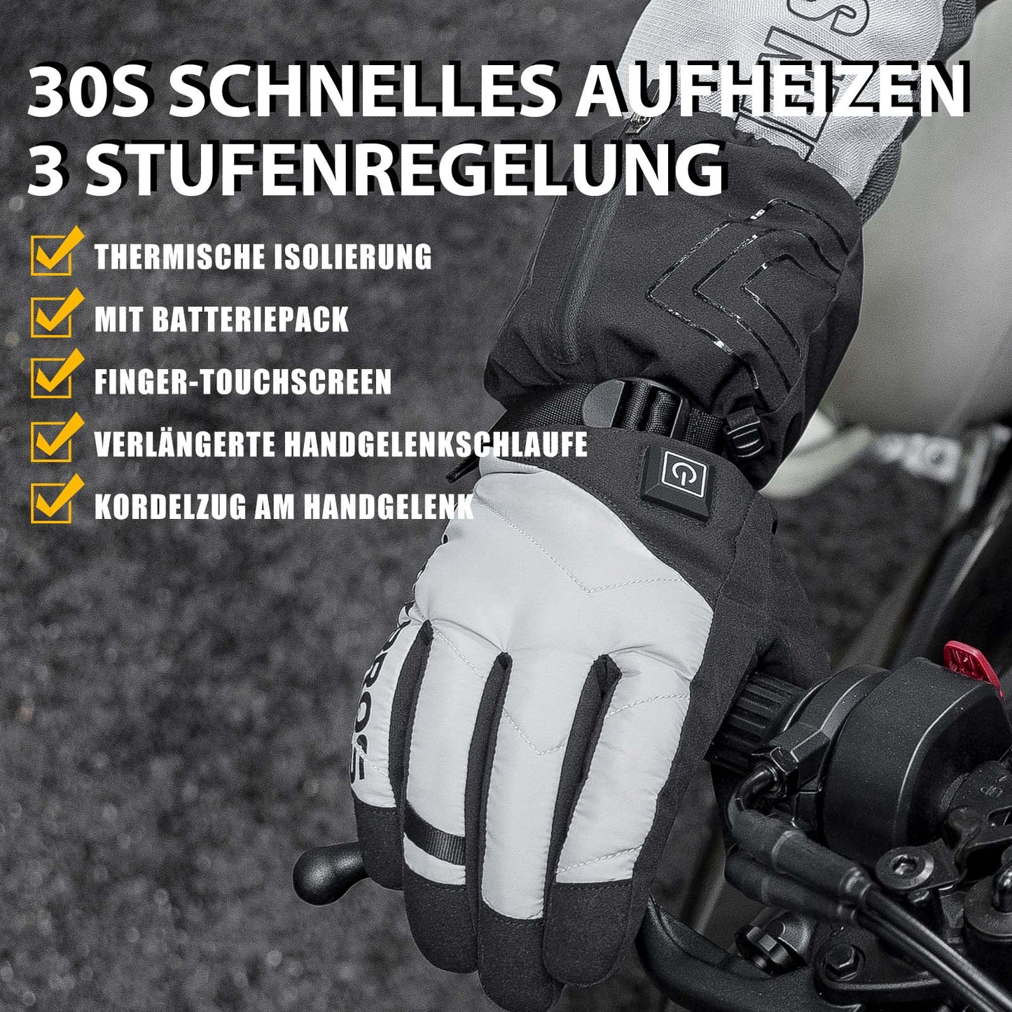 Winter Gloves Heated Cycling Gloves with Battery M-XL ROCKBROS