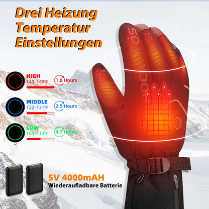 Winter Ski Gloves Rechargeable Heated Gloves Black ROCKBROS