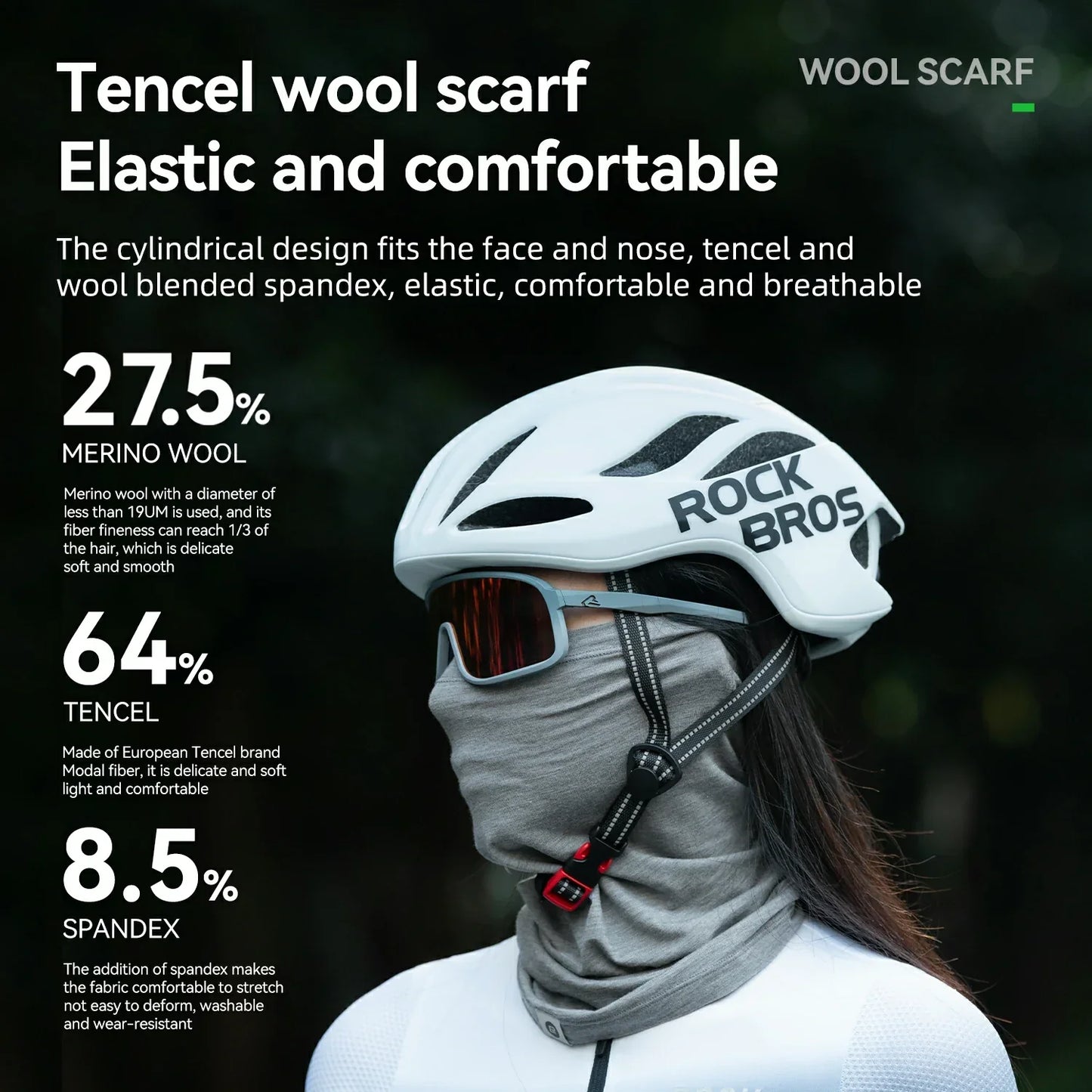 Winter thermal wool neckerchief/tube scarf ROCKBROS