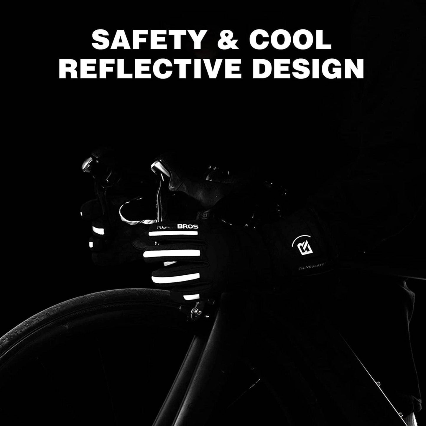 Men's Winter Cycling Gloves, Windproof, Sizes M-2XL, ROCKBROS