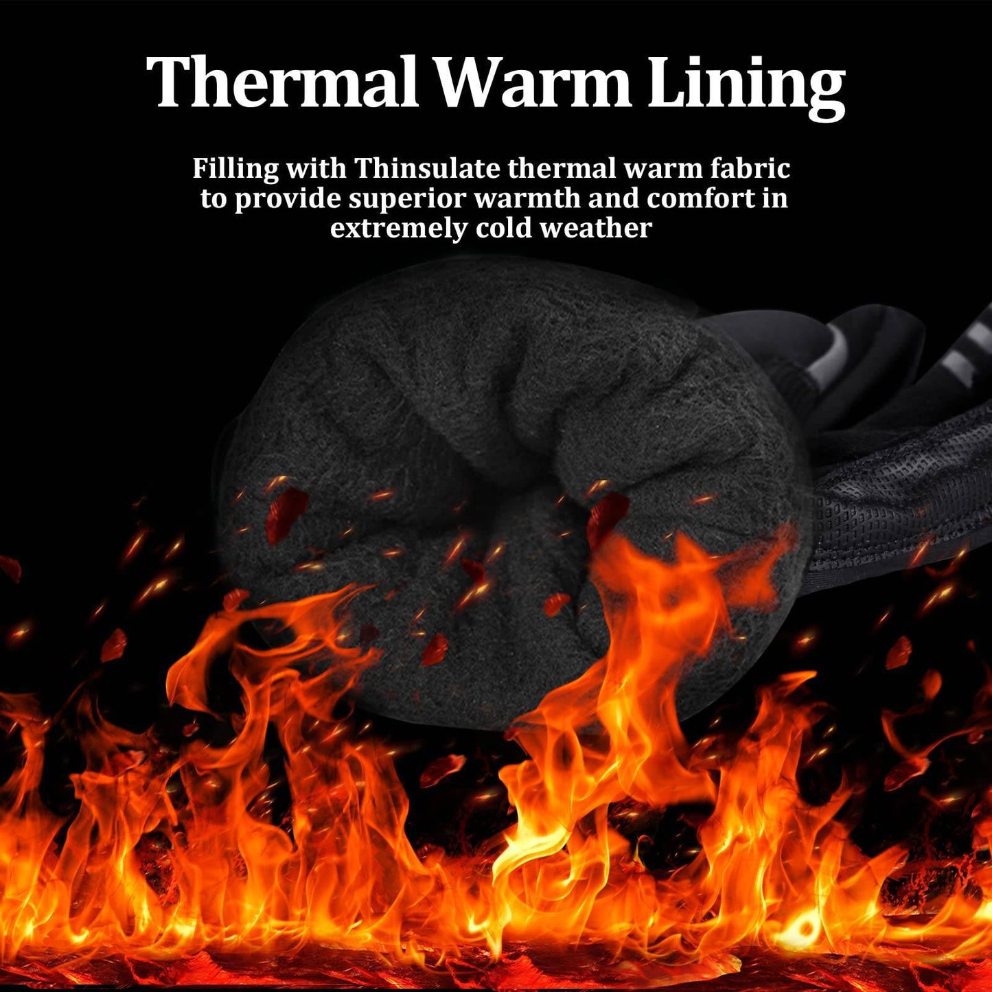 Men's Winter Cycling Gloves, Windproof, Sizes M-2XL, ROCKBROS