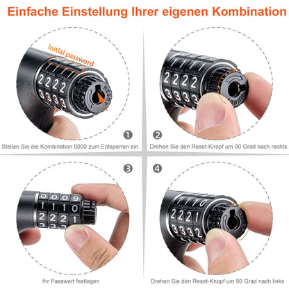 Combination lock with 4-digit code, 96 cm long, ROCKBROS