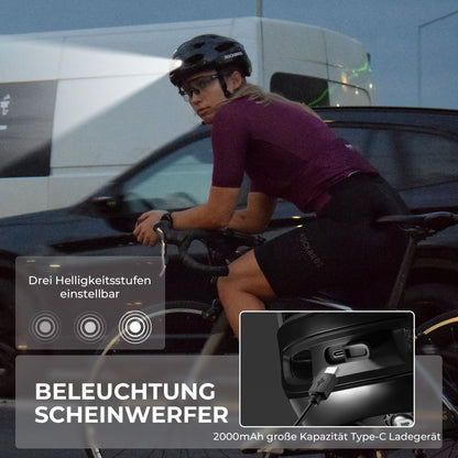 ROCKBROS Fernsteuerbarer Smart Fahrradhelm mit Licht