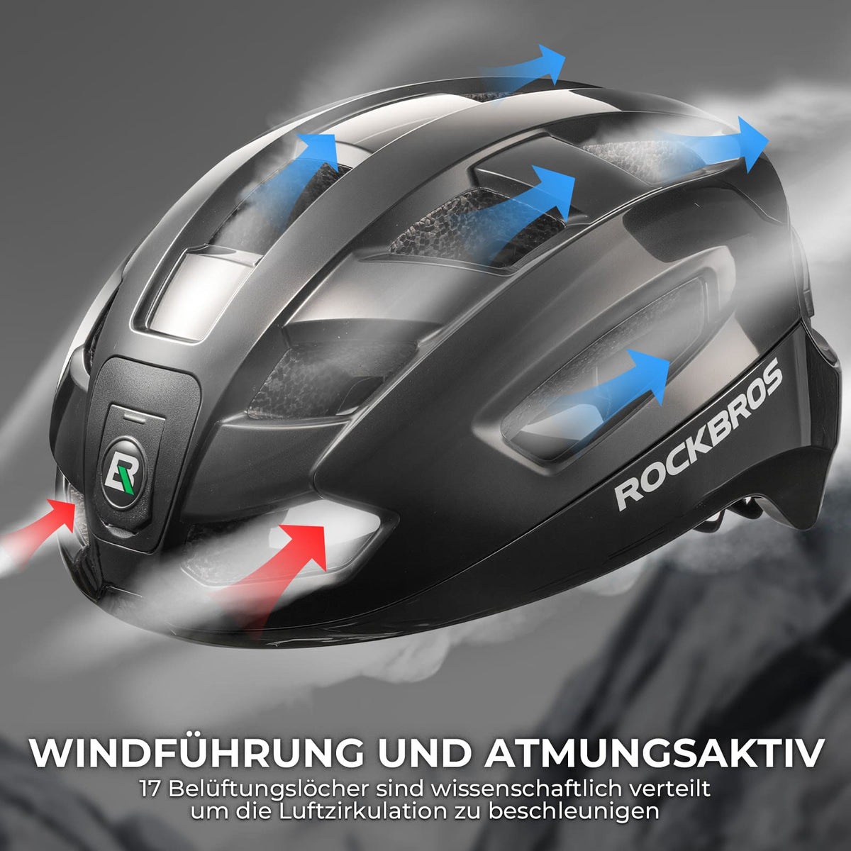 ROCKBROS Fernsteuerbarer Smart Fahrradhelm mit Licht