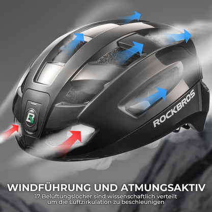 ROCKBROS Fernsteuerbarer Smart Fahrradhelm mit Licht