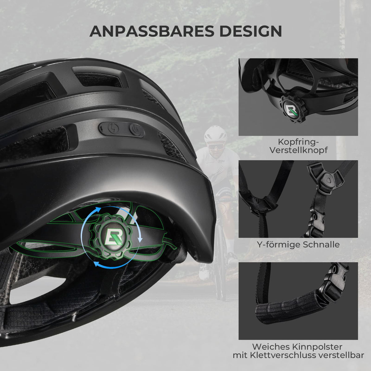 ROCKBROS Fernsteuerbarer Smart Fahrradhelm mit Licht