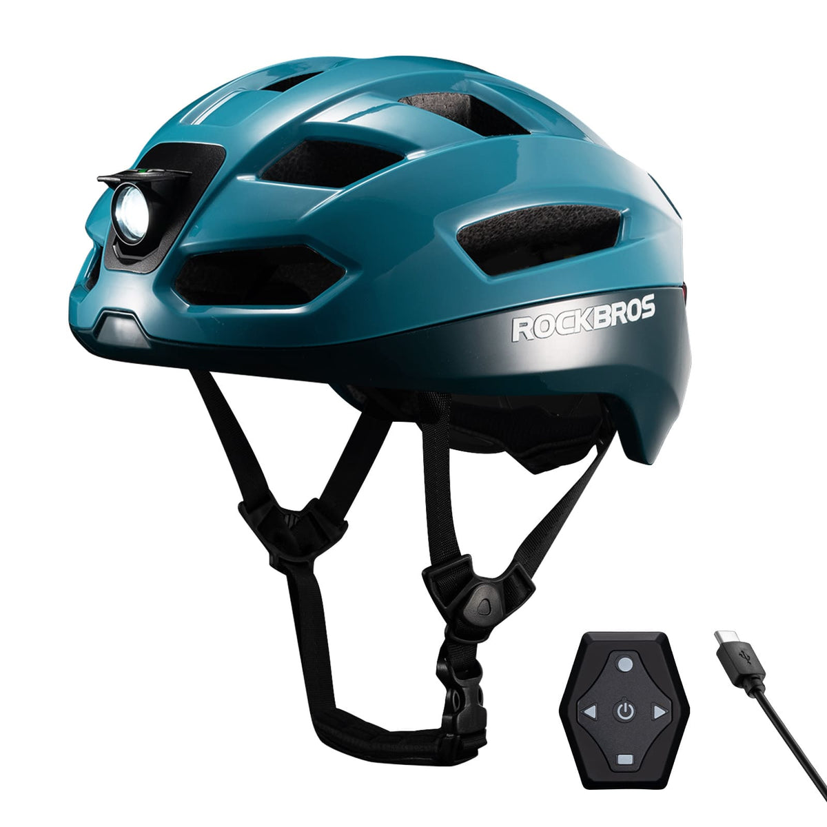 ROCKBROS Fernsteuerbarer Smart Fahrradhelm mit Licht