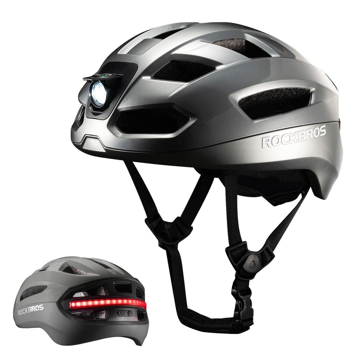 ROCKBROS Fernsteuerbarer Smart Fahrradhelm mit Licht