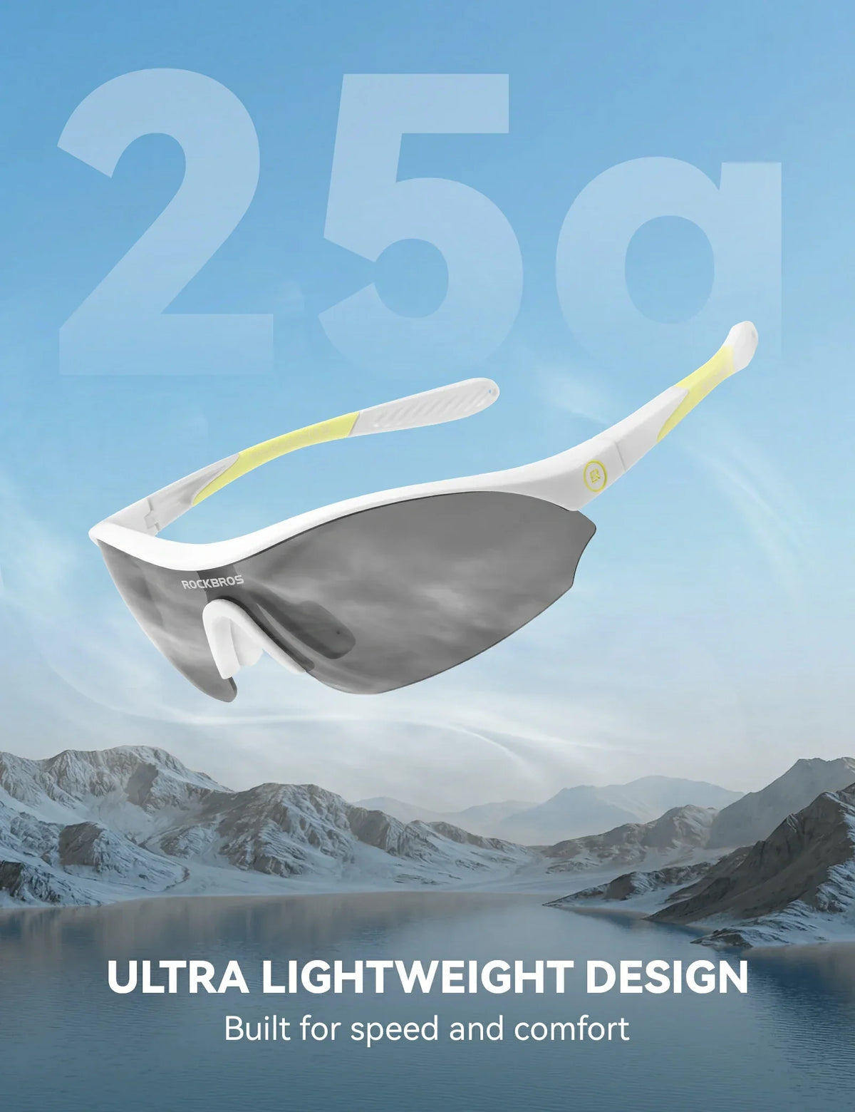 ROCKBROS Sport-Radfahrsonnenbrille mit 3 austauschbaren UV400-Gläsern