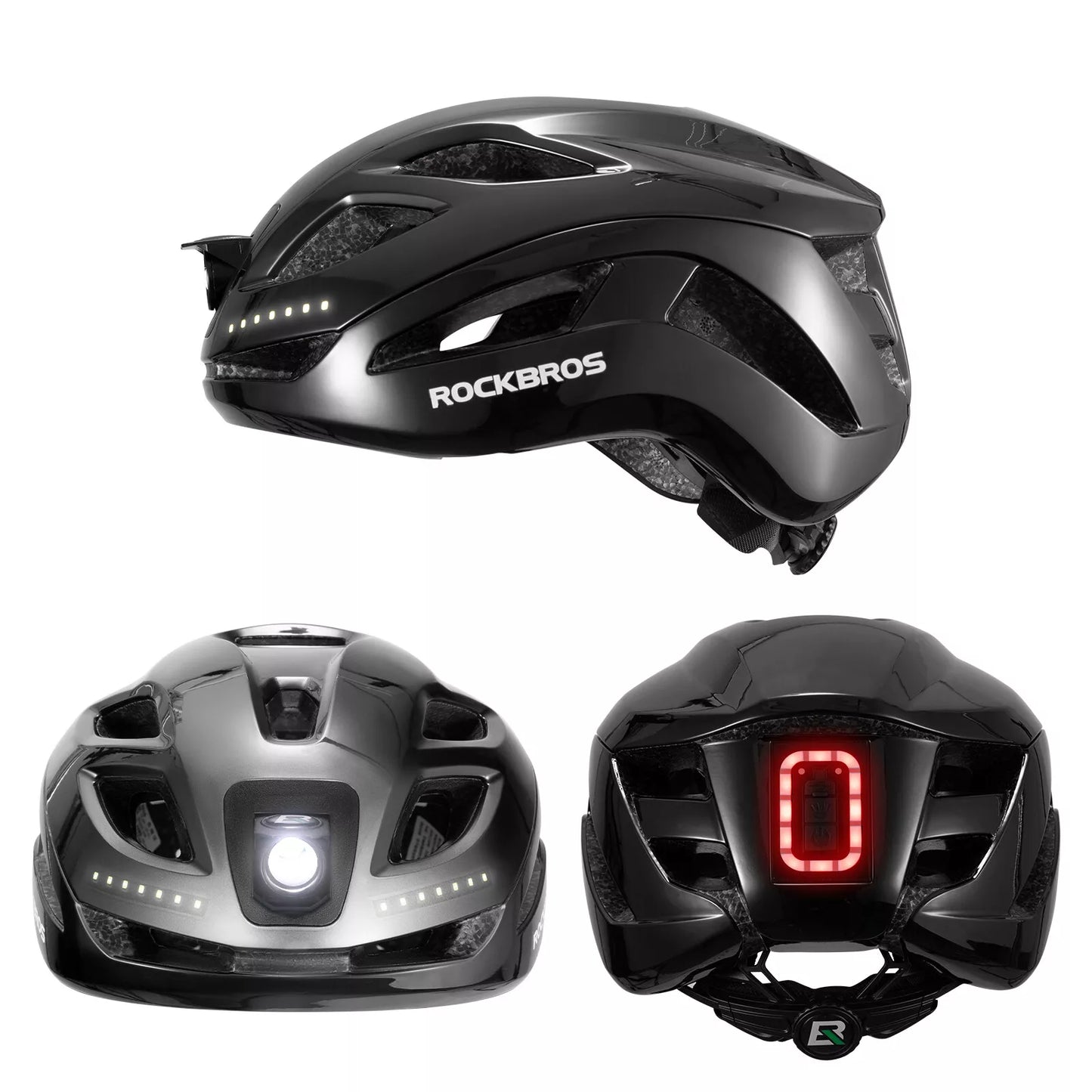 ROCKBROS bicycle helmet bike helmet with safety warning light protective helmet 57-61 cm