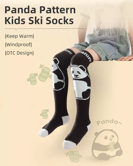 Qunature ski socks children/boys winter socks ski knee socks with wool 1 pair