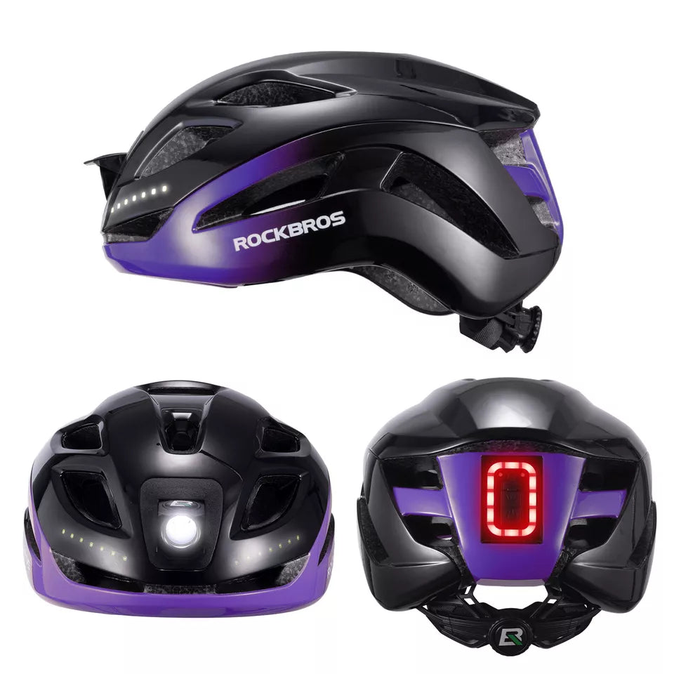 ROCKBROS bicycle helmet bike helmet with safety warning light protective helmet 57-61 cm