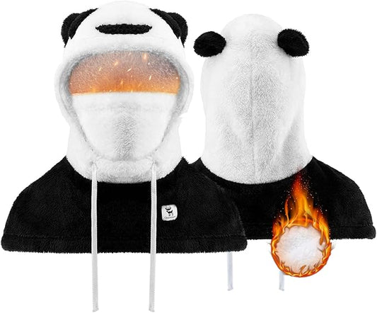 Qunature winter balaclava ski mask for children and parents panda design full face masks balaclava for autumn and winter outdoor activities such as skiing motorcycling cycling