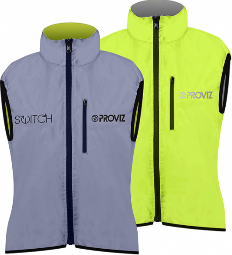 PROVIZ SWITCH JACKET Reversible sleeveless jacket neon yellow/reflective - women