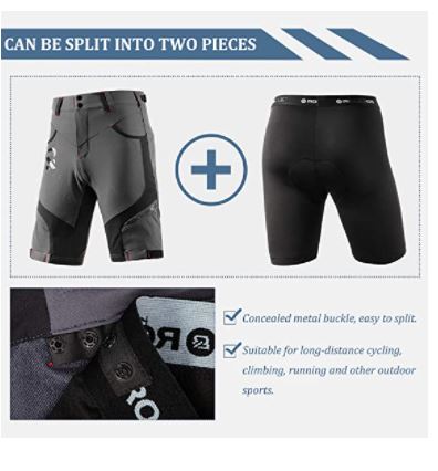 ROCKBROS Elite Shorts with Inner Pants & Pad Men Dark