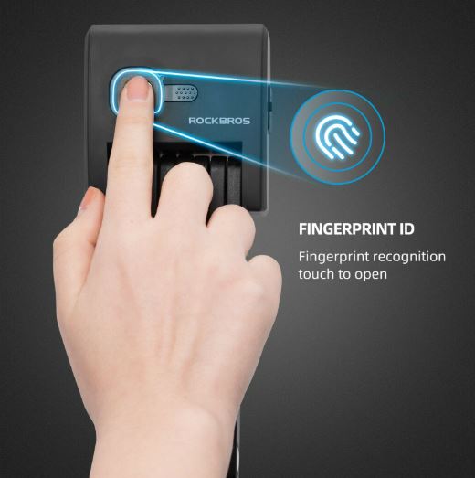 ROCKBROS Bike lock Bluetooth fingerprint folding lock with holder lock