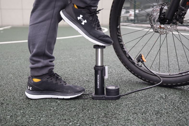 ROCKBROS Bicycle Floor Pump with Barometer Foot Pump Presta&Schrader Foot Pump