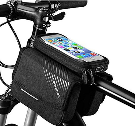 ROCKBROS 030-60BK Bike Frame Bag with Cell Phone Pocket Up to 6.0 Inches