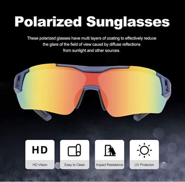 ROCKBROS 10117 Polarized Sunglasses UV400 Protection Ultra Lightweight