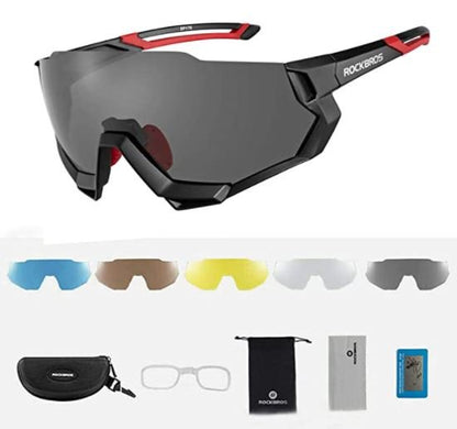 ROCKBROS 10131 Bike Sunglasses Polarized with 4 Replaceable Lens