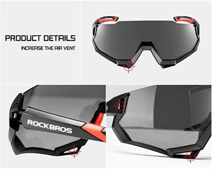 ROCKBROS 10131 Bike Sunglasses Polarized with 4 Replaceable Lens