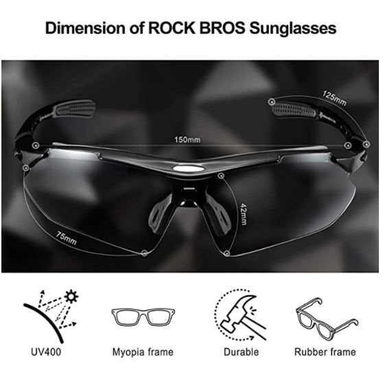 ROCKBROS 10141 Photochromic Sports Glasses UV400 Protection